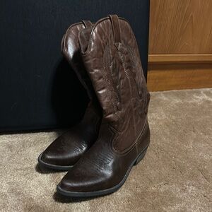 Coconuts Classic Brown Leather Cowboy Boots worn twice